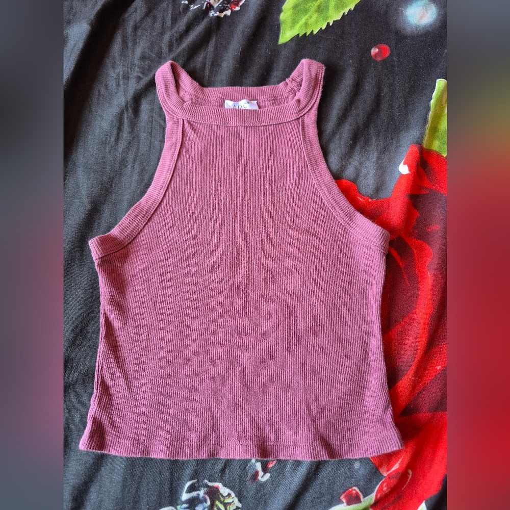 Women's Ribbed Tank Crop Top Mauve